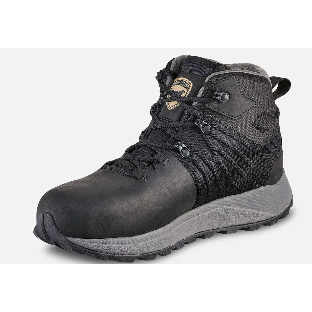 Irish Setter Cascade Mens 5-Inch Waterproof Leather Safety Toe Boot Black 8.5 M
